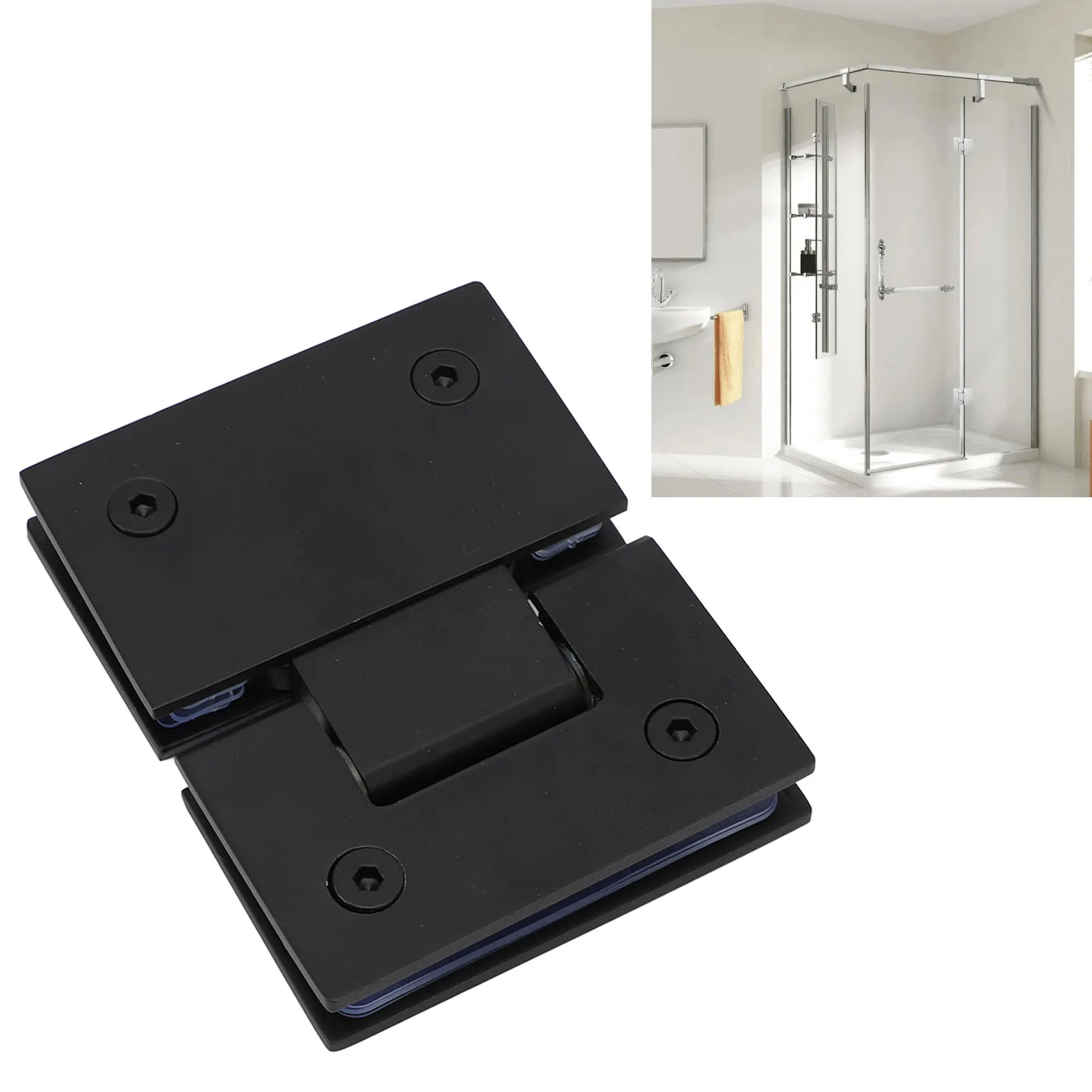 Glass Shower Door Hinges 180 Degree Stainless Steel Heavy Duty Glass Door Hinges for 5/16-1/2in 8mm-12mm Thick Frameless Doors